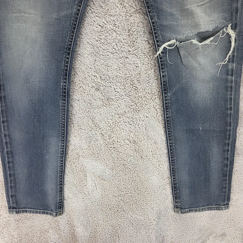 Diesel Jeans Mens 33x32 Blue Thommer Slim Skinny Zip Thrashed Altered Hem 084KW